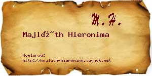 Majláth Hieronima névjegykártya